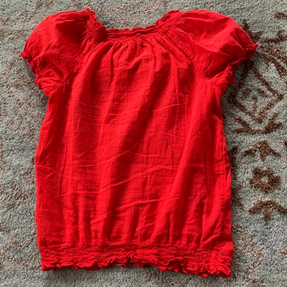 Red Cotton Poet’s/Boho Blouse - Picture 6 of 9